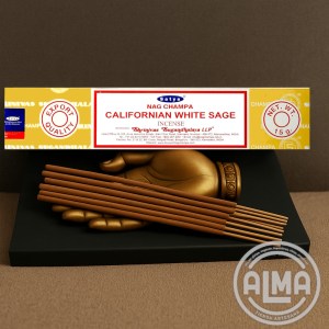 CALIFORNIAN WHITE SAGE DE SATYA montaje envato con logo